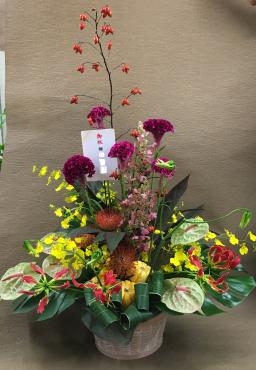 御祝アレンジメント【秋の雰囲気ちょっと出てます♪】｜「花の香花園」　（愛知県犬山市の花キューピット加盟店 花屋）のブログ