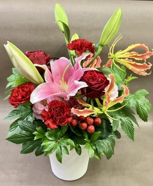 開店御祝のアレンジメントです(^^)/｜「花の香花園」　（愛知県犬山市の花キューピット加盟店 花屋）のブログ